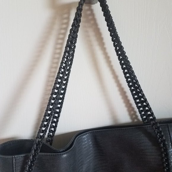 Chain Strap Detail Faux Leather Maxi Tote Bag - Picture 6 of 13